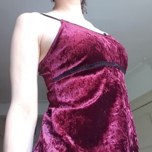Vintage Y2K whimsygoth maroon slip dress by tart., size M